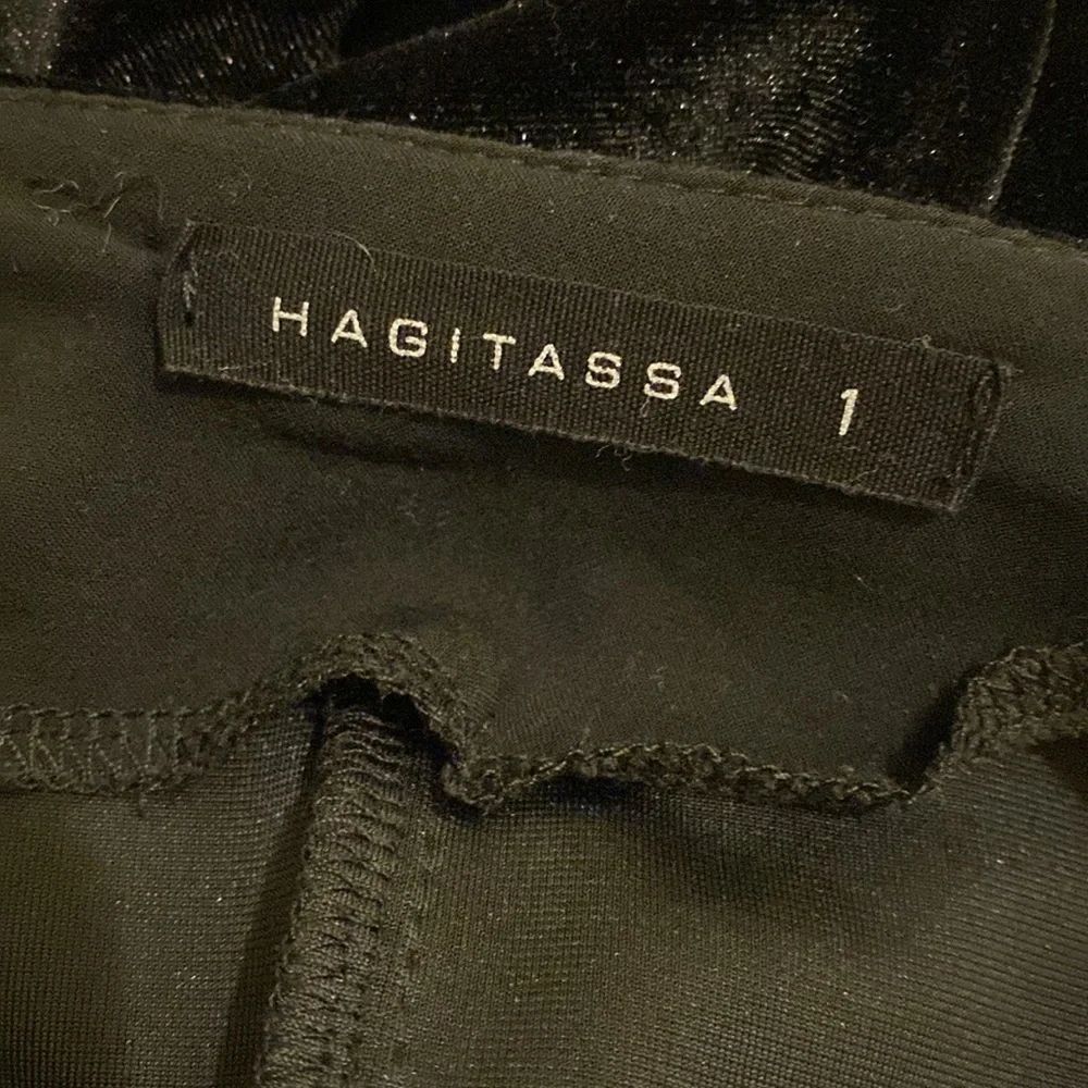 HAGITASSA Elegant Black Velvet Dress. Size 1